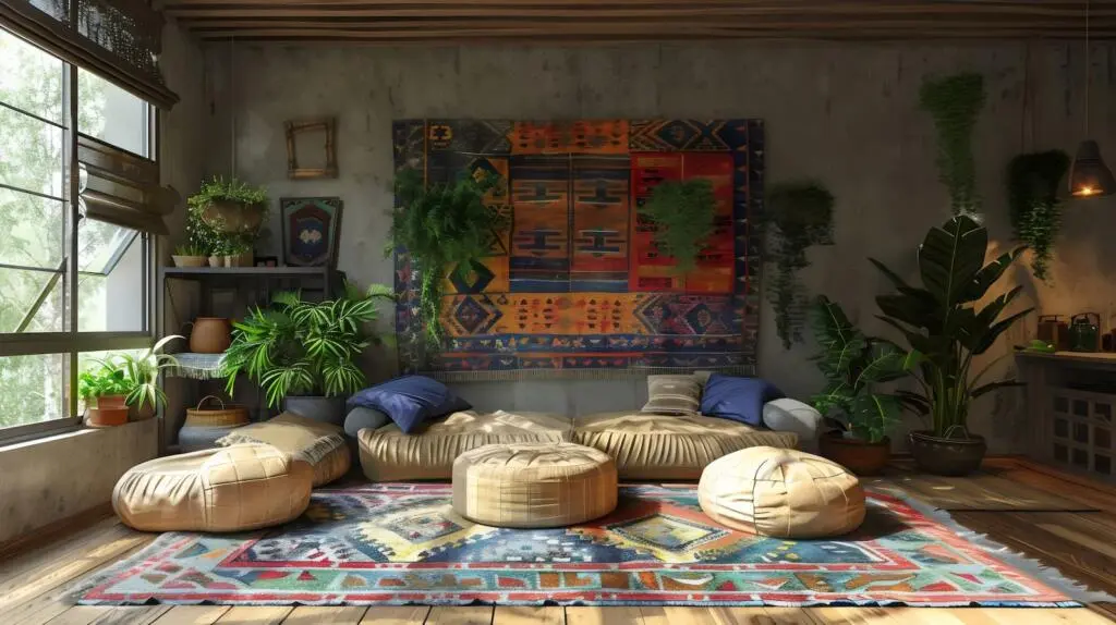 add vintage charm with a retro rug